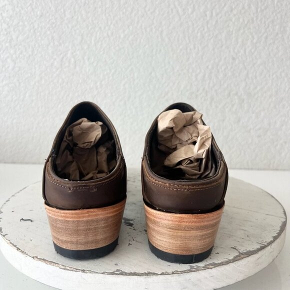 Lane Plain Jane Mule Womens 7.5 Brown Leather Cowboy Boots Short Western Cowgirl - Picture 3 of 13